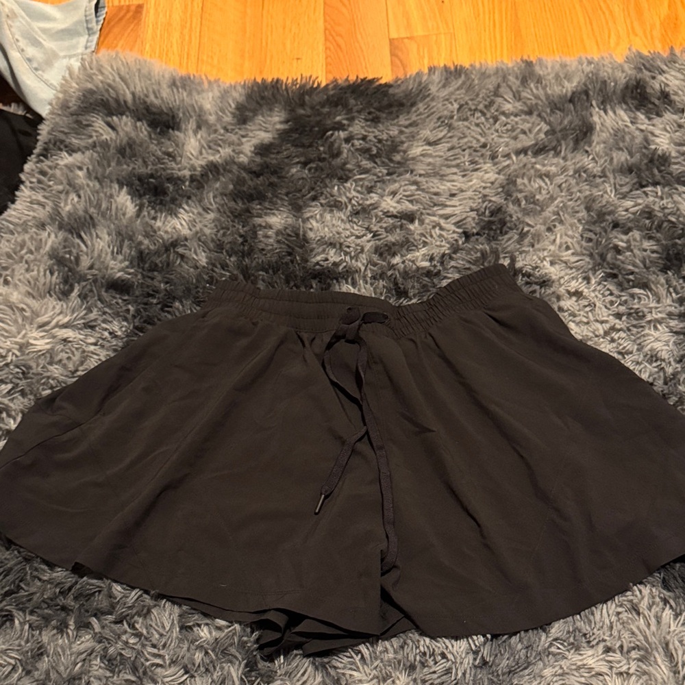 Black Women's black gym skirt with shorts
